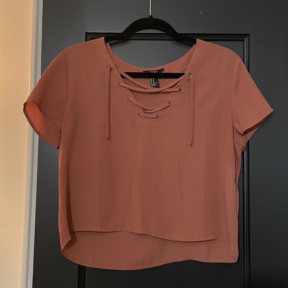 NEW Criss Cross Burnt Orange Blouse
